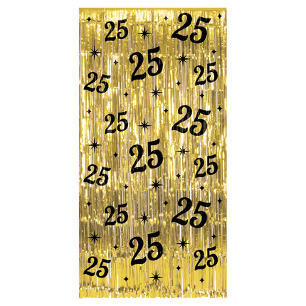 25 Jaar Deurgordijn Goud Zwart van Paper Dreams koop je bij Partywinkel