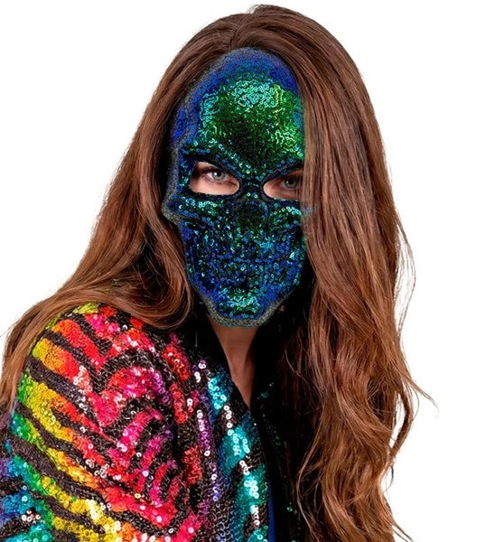 Pailletten-Totenkopfmaske