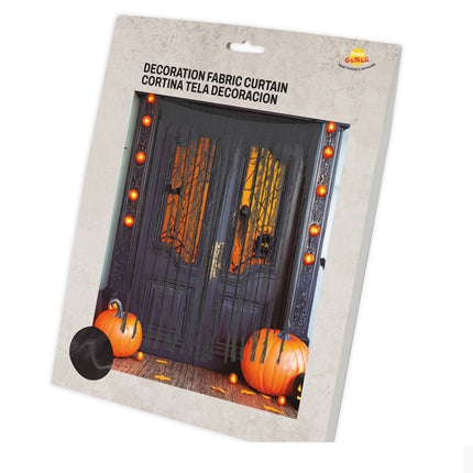Halloween Vorhang Schwarz/Grau 1,9m