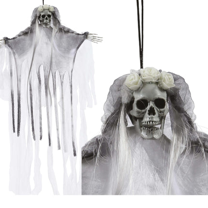 Halloween Puppe Skelett-Braut 70cm