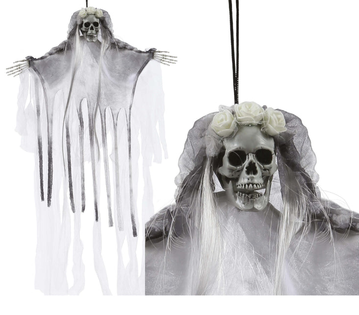 Halloween Puppe Skelett-Braut 70cm