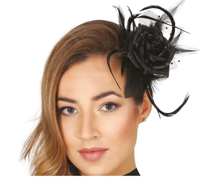 Halloween Haarspange Schwarze Blume
