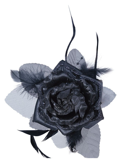 Halloween Haarspange Schwarze Blume