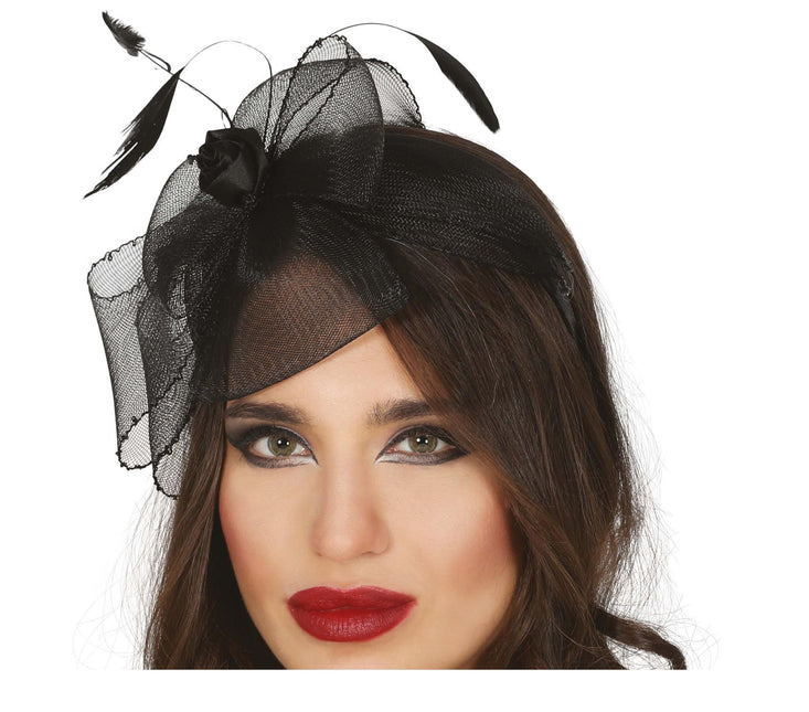 Halloween Tiara Blumen Schwarz