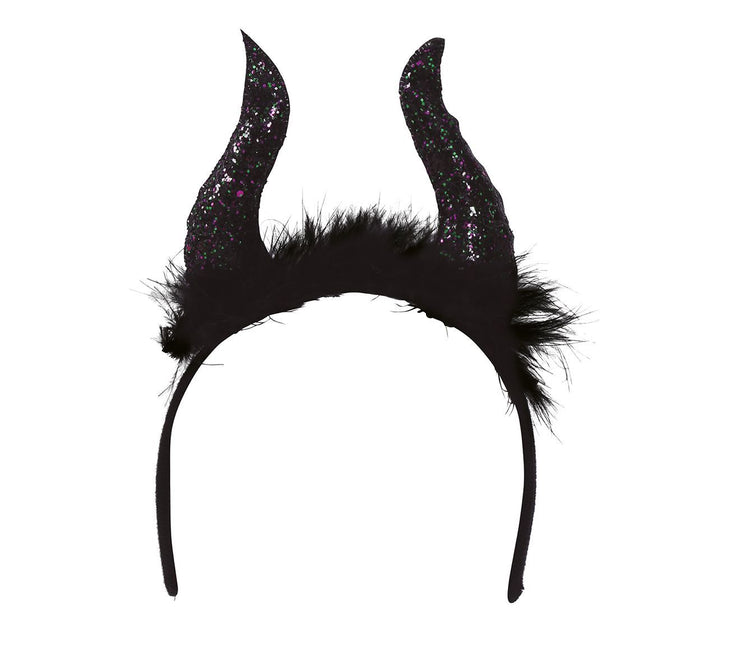 Halloween Tiara Glitzer Hörner