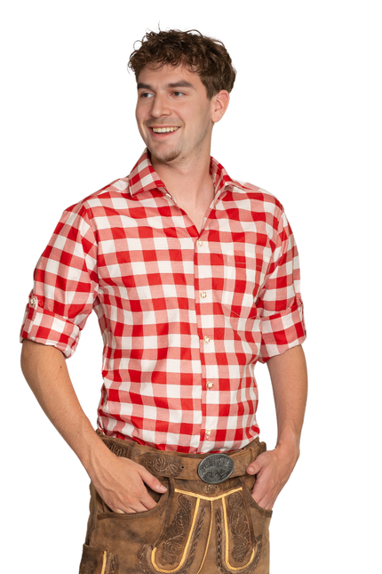 Oktoberfest Bluse Rot Weiß