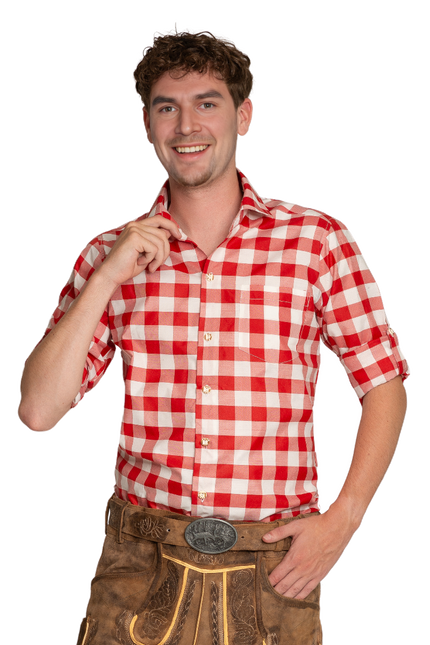 Oktoberfest Bluse Rot Weiß