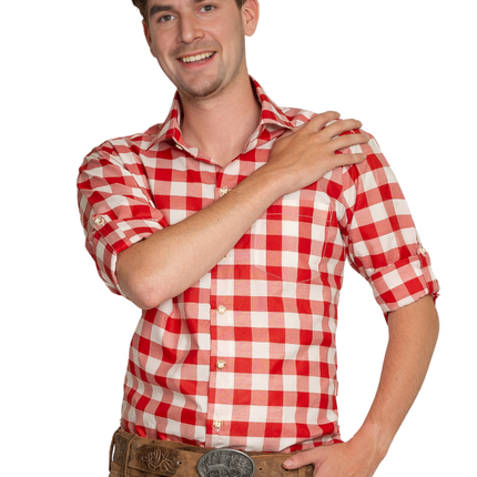 Oktoberfest Bluse Rot Weiß