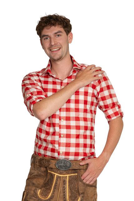 Oktoberfest Bluse Rot Weiß