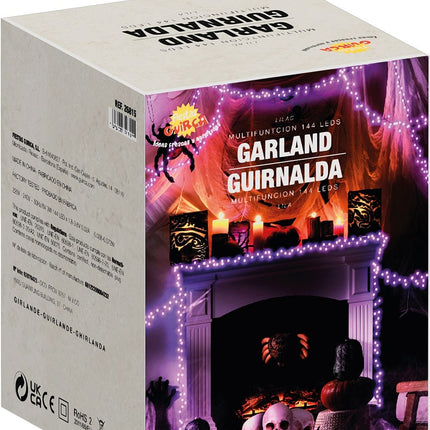 Halloween LED Girlande Flieder 144 Lichter