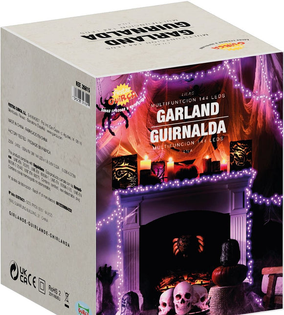 Halloween LED Girlande Flieder 144 Lichter