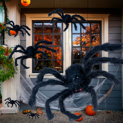 Schwarze Fake Spinne 90cm