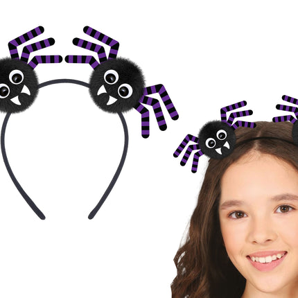 Halloween Haarband Schwarze Spinnen