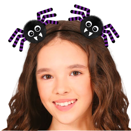 Halloween Haarband Schwarze Spinnen