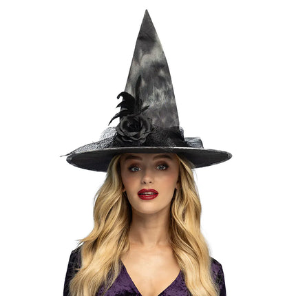 Halloween Heksenhoed Zwart Wit