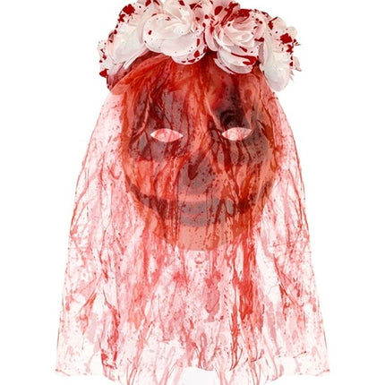 MASKE MIT BLUME, SCHLEIER DER BLUTIGEN BRAUT – STOFF