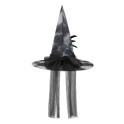 Halloween Heksenhoed Zwart Wit
