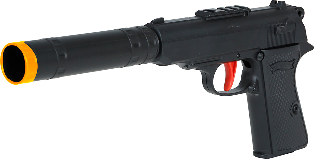 Pistole mit Schalldämpfer 29 cm