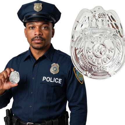 Polizeiabzeichen Silber 7cm