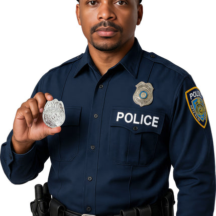 Polizeiabzeichen Silber 7cm