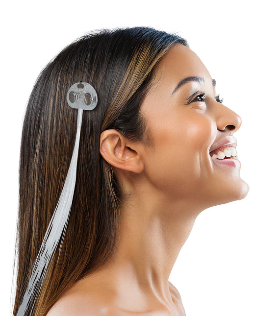 Neonlila Haarverlängerung mit Licht 30cm