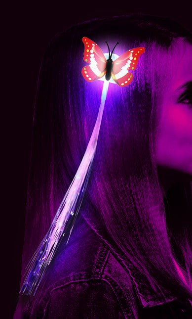 33 cm Glasfaser, led, Büschel mit Schmetterling