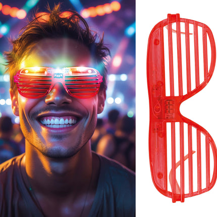 Rote Brille mit Licht