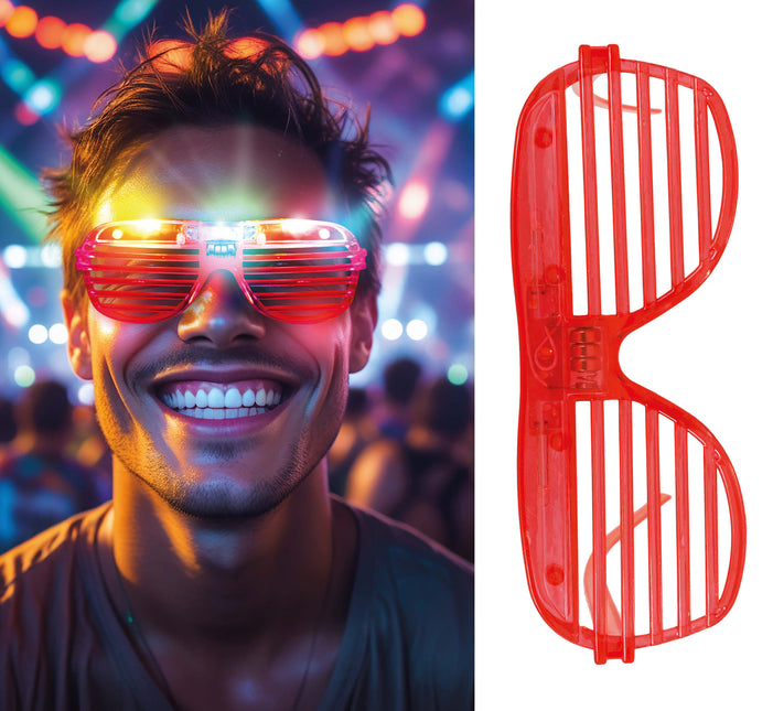 Rote Brille mit Licht