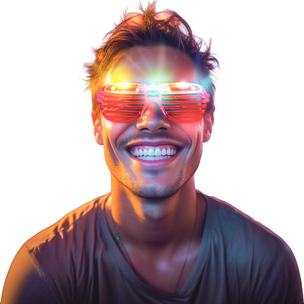 Rote Brille mit Licht