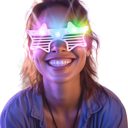 Sternenbrille Rosa mit Licht