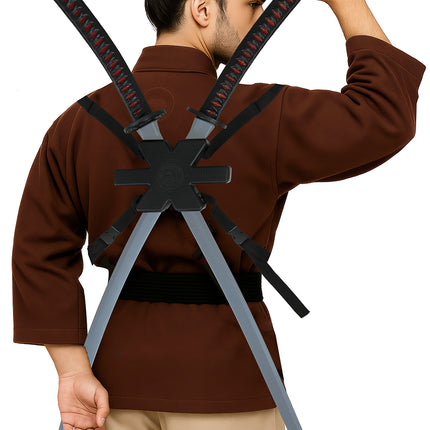 Schwarzes Fake-Schwert Samurai 95cm 2Stück