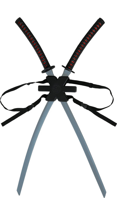 Schwarzes Fake-Schwert Samurai 95cm 2Stück