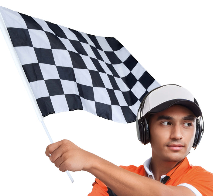 Race Flag Schwarz Weiß 45x30 cm