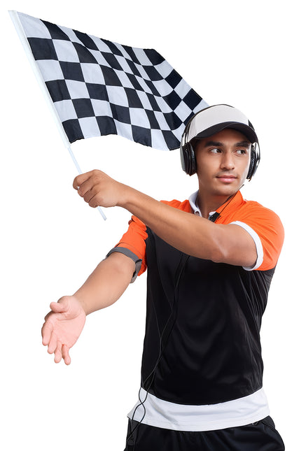 Race Flag Schwarz Weiß 45x30 cm