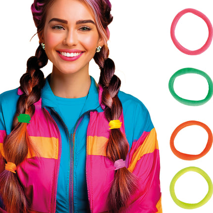 Beutel mit 5 sortierten Neon-Haarbändern