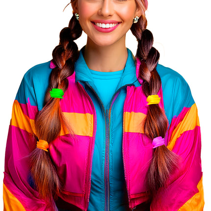 Beutel mit 5 sortierten Neon-Haarbändern