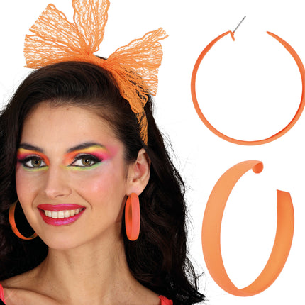 Neon-Reifenohrringe orange