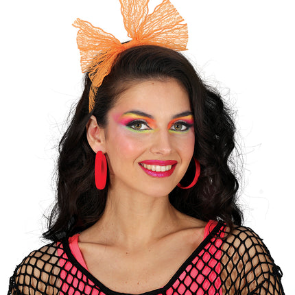 Neon Reif-Ohrringe rot