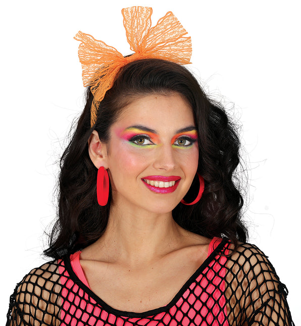 Neon Reif-Ohrringe rot