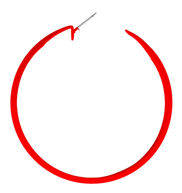 Neon Reif-Ohrringe rot