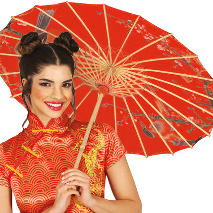 Roter japanischer Regenschirm 82 cm