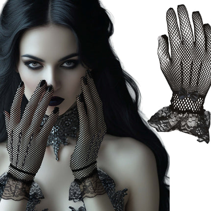 Schwarze Handschuhe Spitze
