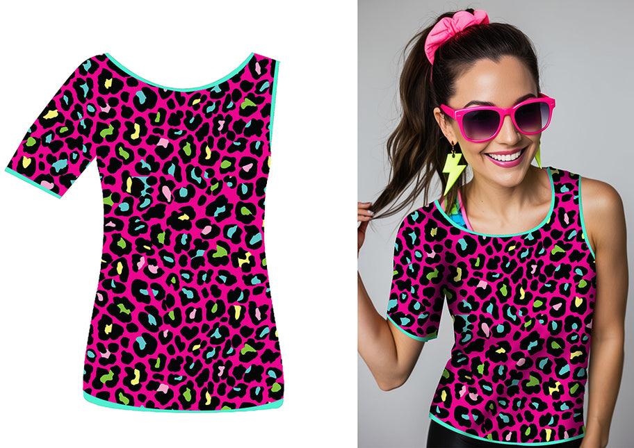 Leoparden-T-Shirt 80er Jahre