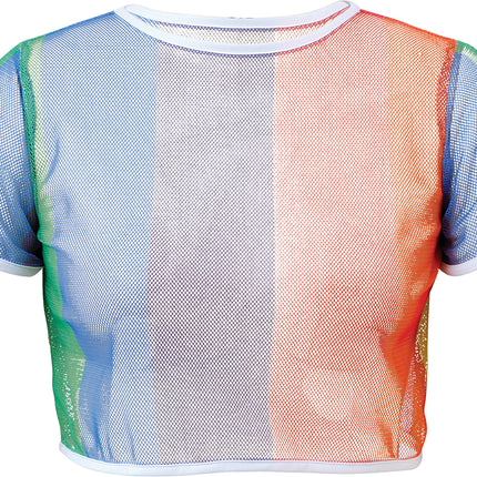 Regenbogen-Netz-T-Shirt