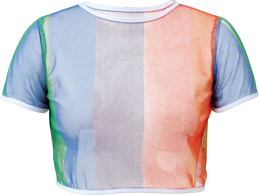 Regenbogen-Netz-T-Shirt