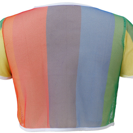 Regenbogen-Netz-T-Shirt
