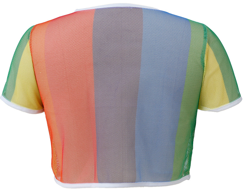 Regenbogen-Netz-T-Shirt