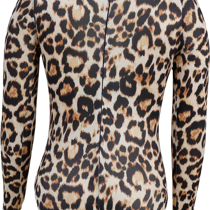 Leopard Body Suit Braun Beige Damen