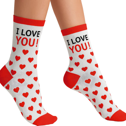 Herz Socken Weiß Rot Erwachsene