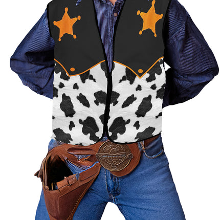 Sherrif Weste Schwarz Weiß Kind Cowboy